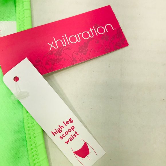 Xhilaration Women's Large 8-10 Textured High Leg V-String Bikini Swim Bottom New - Picture 3 of 9